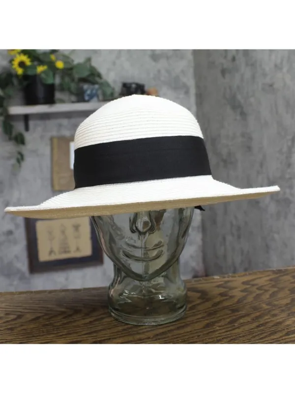 NWT Scala Womens Paper Braid Hat with Dimensional Brim LP149 White - Image 4