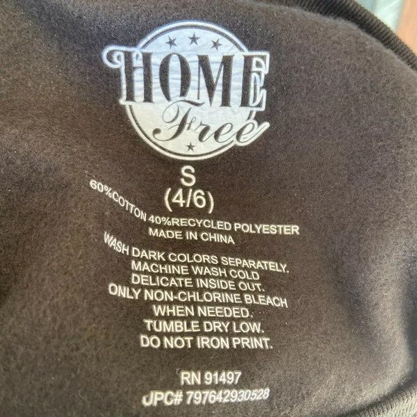 Home Free Womens Sweatshirt Size Small 4 6 Louisiana Outline Black Fleece‎ NEW - Image 5