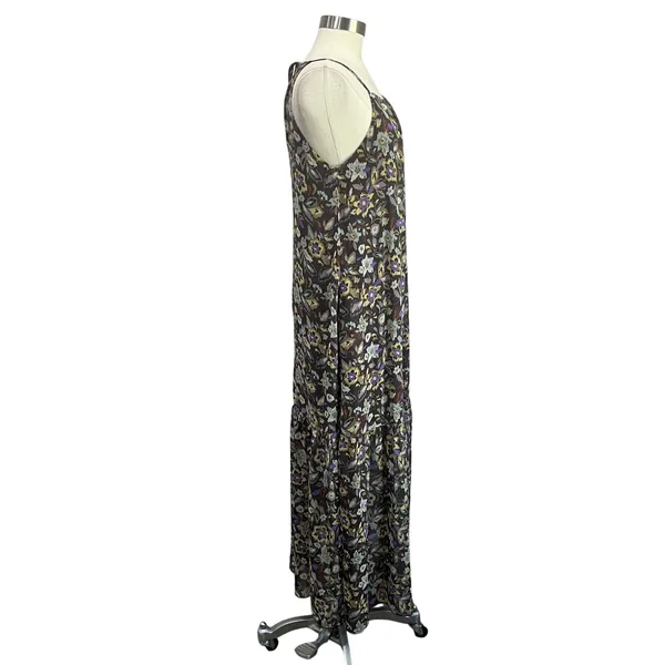 Melloday‎ Floral Maxi Dress Size M Boho Tiered Spaghetti Strap - Image 4