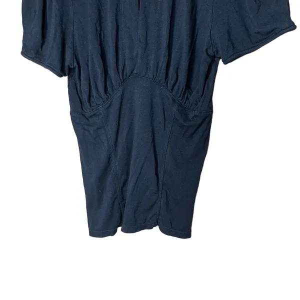 Free People Black Keyhole Neckline Short Sleeve Womens Top‎ Size M - Image 2
