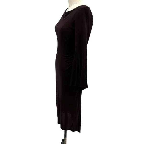 Diane von Furstenberg Vintage Brown Bell Sleeve Sheath‎ Dress Y2K Size 12 - Image 5