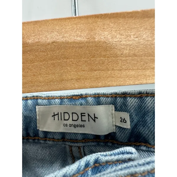 Hidden Jeans Women Light Wash Loose Fit Denim Jeans Size‎ 26 Distressed Cut Off - Image 5