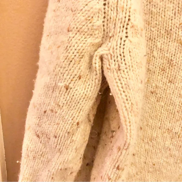 Express Wool Blend Speckled Turtleneck Sweater‎ Cream Large - Image 5
