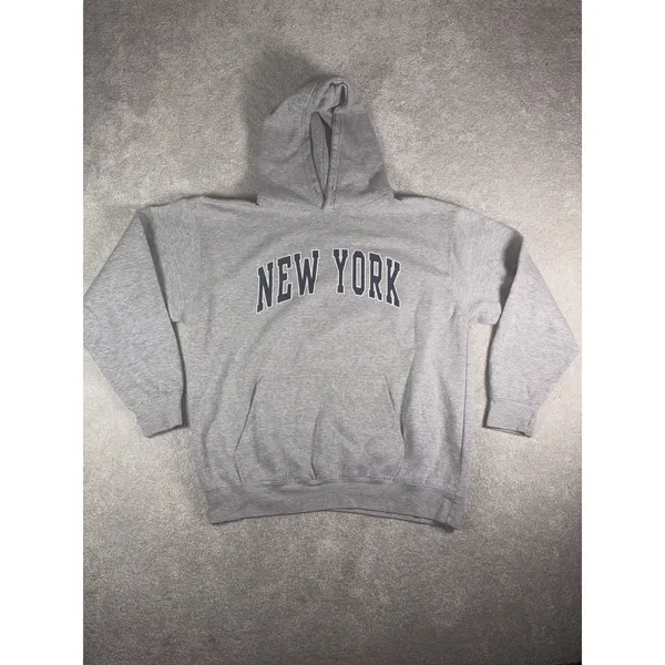John Galt Silver New York Oversized Hoodie Women OS Cotton Pullover - Image 3