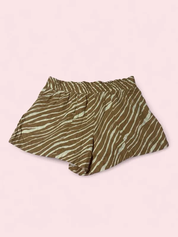 a new day Brown and Cream Zebra-Print Elastic Waist Shorts - Image 2