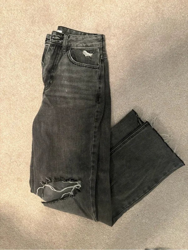 Pacsun black/dark grey ripped 90s boyfriend jeans - Image 5