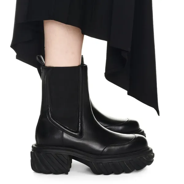 NEW Black Tractor Motor Leather Boots, Size 38 NEW in Box $1,325 - Image 2