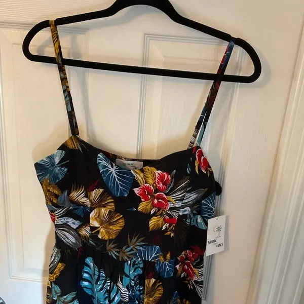 Pacific Vibes Tropical Floral Sleeveless Dress – Size XL – New With Tags - Image 4