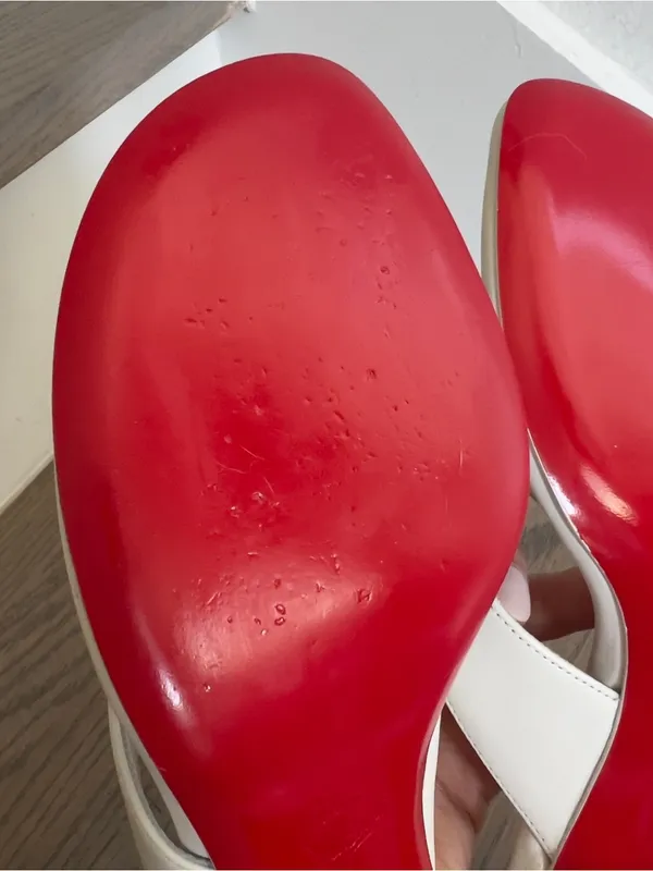 Christian Louboutin Janetonga 55mm Leather Thong Sandals in White - Image 12