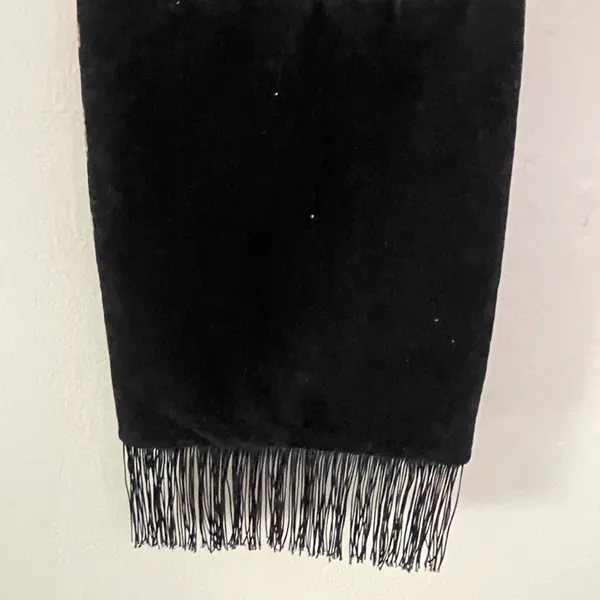 Velvet Leopard Print Fringe Bag Purse Brown - Image 3