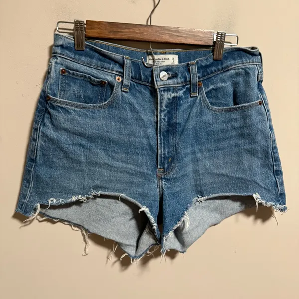 Abercrombie & Fitch High Rise 4" Mom Short Medium Wash- Size 28 - Image 3