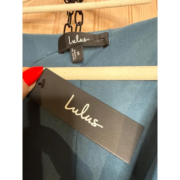 NWT Lulus Aveline Dark Slate Jersey Knit Ruched Bodycon Maxi Dress Bridesmaid S - Image 6