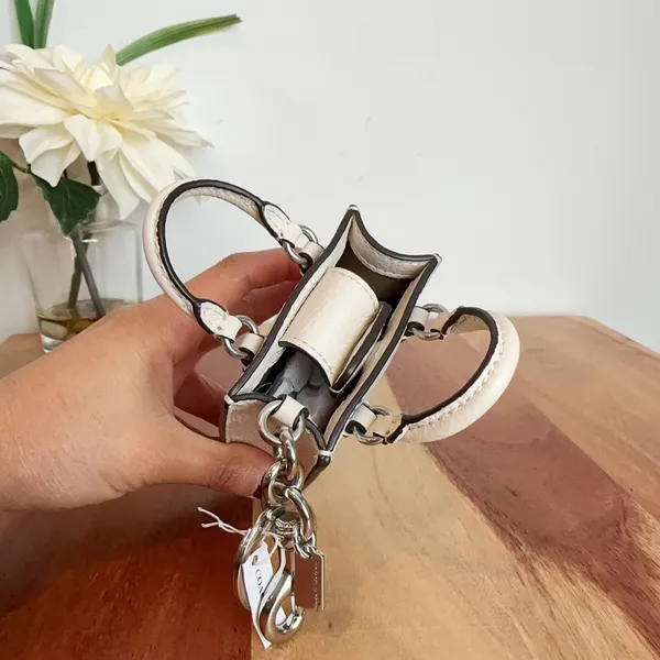 NWT Coach North/South Mini‎ Tote Bag Charm With Floral Print - Image 6