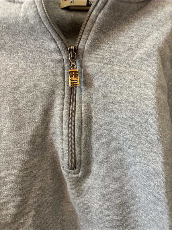 Russell Athletic Light Gray Quarter-Zip Sweatshirt XL - Image 2