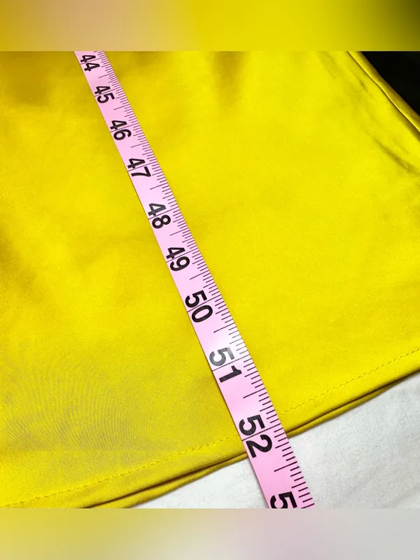 Zara Yellow Satin Finish Slip Dress with White Lace Trim Size Small - Image 13