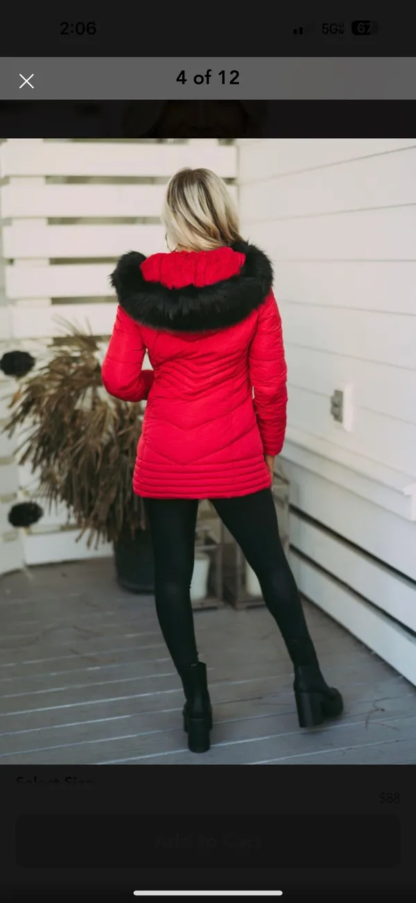 These Three Boutique Red Coat - Image 2