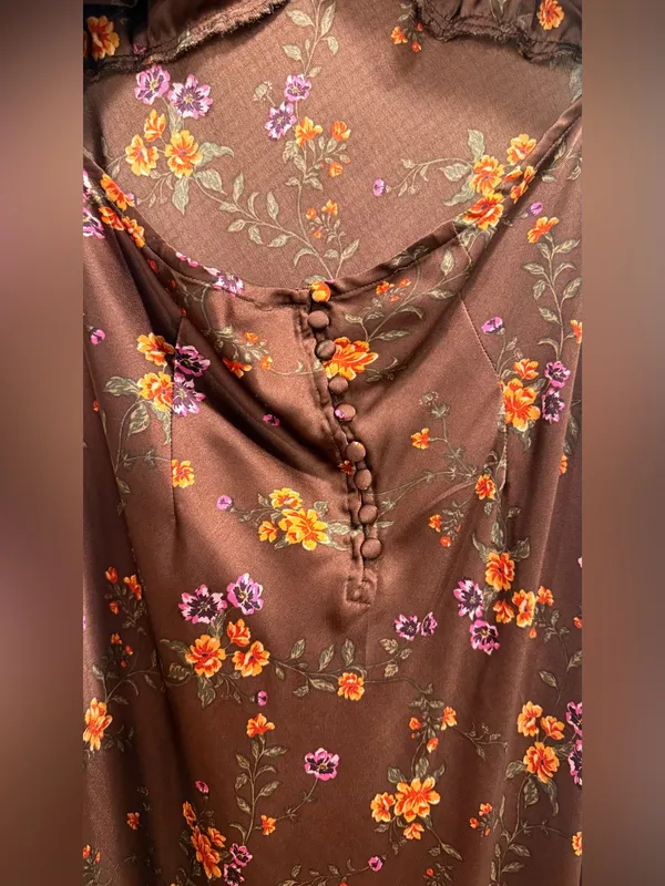Free People Butterfly Babe Burgundy Floral Satin Lace-Trim Maxi Dress - Image 10