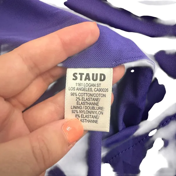STAUD Giulia Off Shoulder Mini Cocktail Dress Purple NWT‎ Medium - Image 5