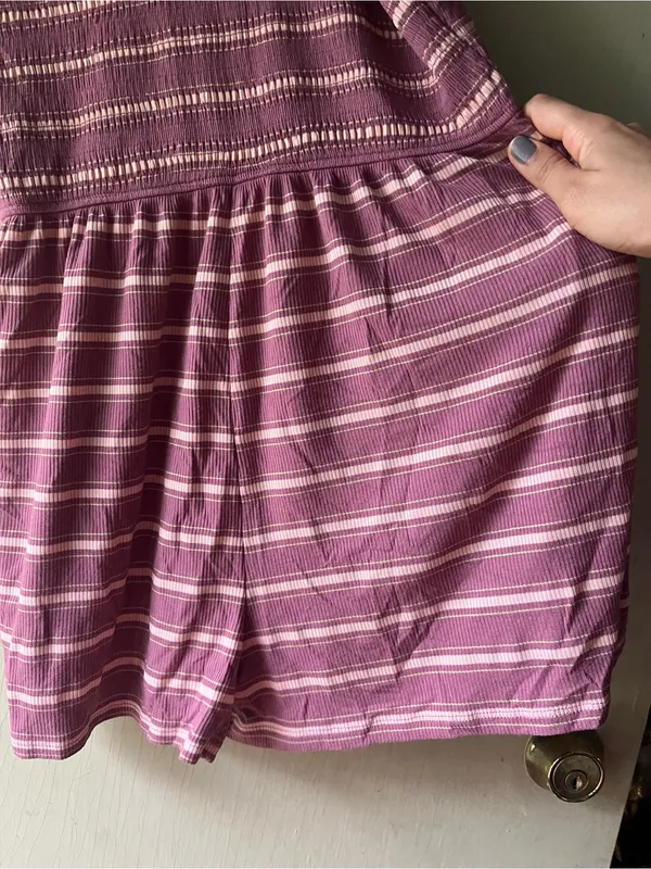 wild fable Mauve Striped V-Neck Romper - Image 4