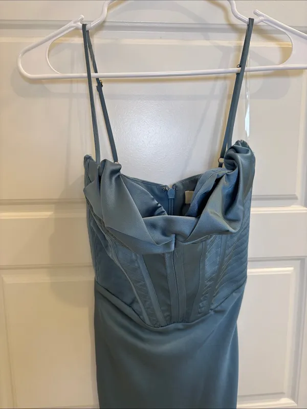 House of CB Myrna Aegean Blue Corset Midi Dress XS - Image 4