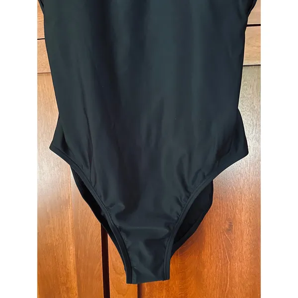 Quince Italian Cami One Piece Swimsuit Black Size Large NEW - Image 4