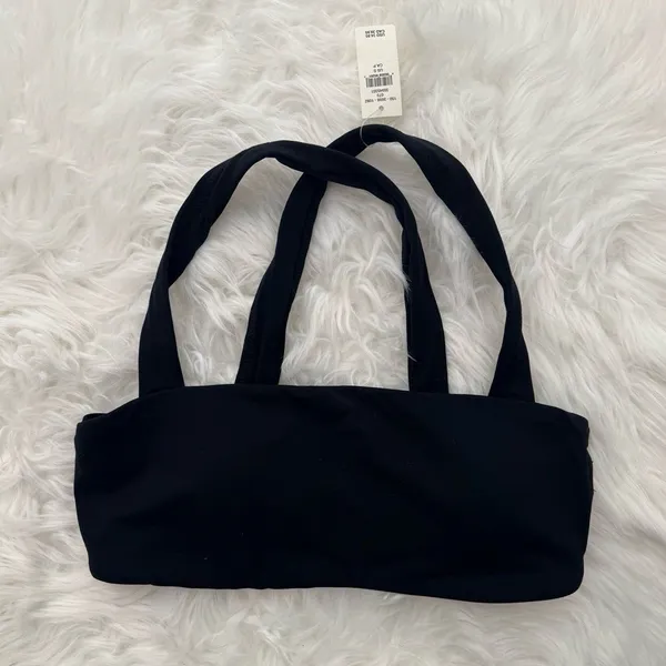 OFFLINE By Aerie Real Me Xtra Square Neck Sports Bra Black Size Small - Image 2