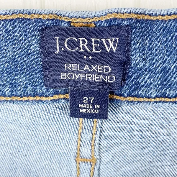 J. Crew Factory Relaxed Boyfriend Jean All-day Stretch Blue Denim BM466 Size 27 - Image 7