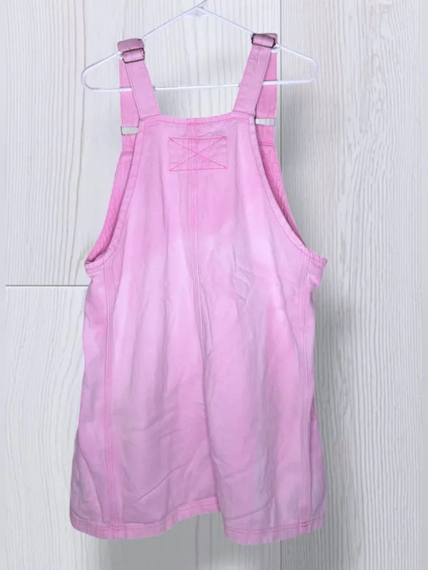 Women's Pastel Pink Cotton Denim Overall Mini Dress - Image 3