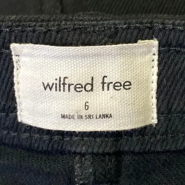 Aritzia Wilfred Women's Black High Rise Straight Wide Leg Trousers Pants Size 6 - Image 4