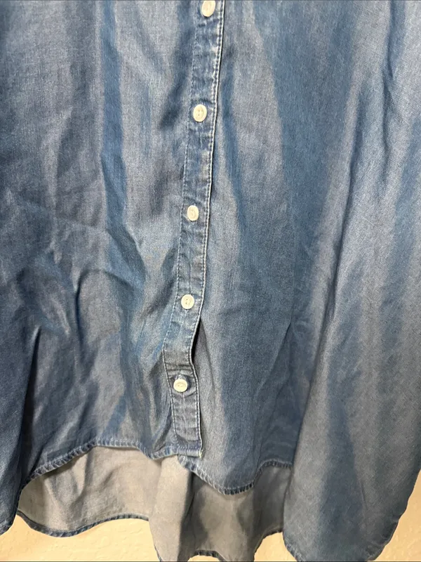 TERRA & SKY 100% Lyocell Blue Short-Sleeve Button-Up Chambray Shirt Size 1X - Image 8