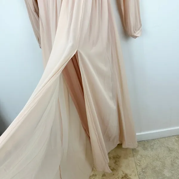 Lulus Wondrous Blush Pink Long Sleeve Maxi Dress Formal Chiffon Medium NWT - Image 9