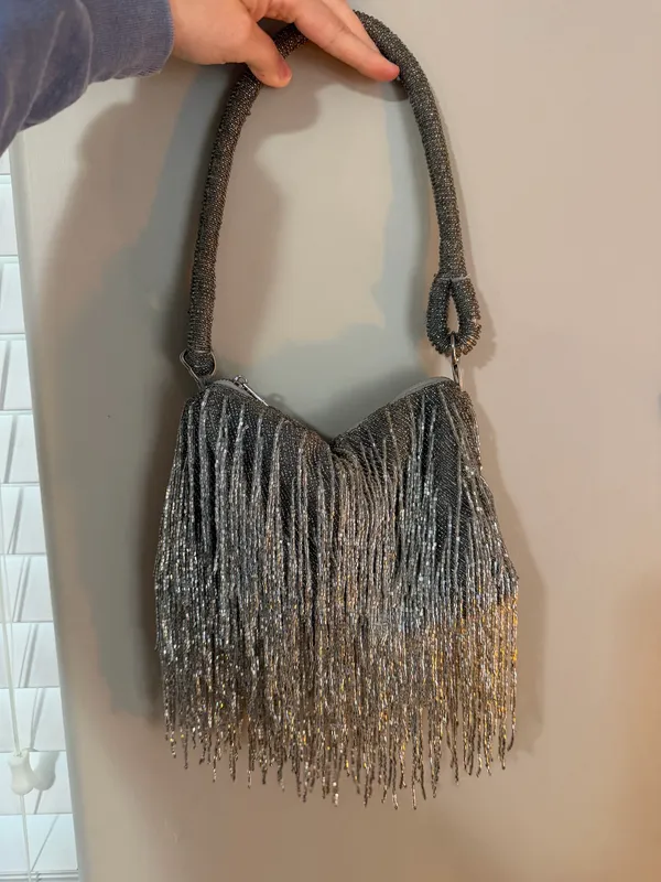 Beaded bag Silver - Image 2
