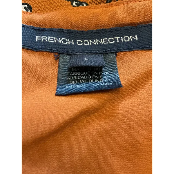 French Connection Dress Orange Floral Square Neck‎ Long Sleeve Midi - Image 10