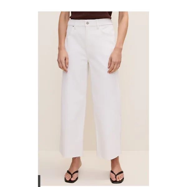 Ann Taylor Wide Leg Crop Jeans Women's 6P Petite White High Rise NWT - Image 13