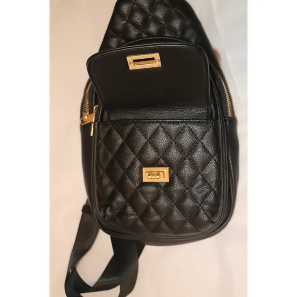 SG SUGU Emma Diamond Quilted Triple Compartment Crossbody Sling Bag - Image 6