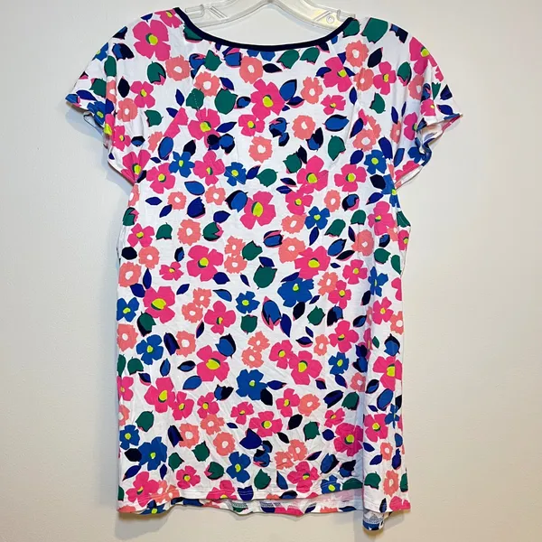 Kate Spade Pajama Set‎ Multi Color Floral Ruffle Trim Womens Small NWT - Image 3