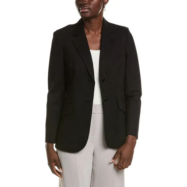 Anne Klein Womens Two-Button Compression Blazer Jacket 10909725 Asphalt Black 4 - Image 7