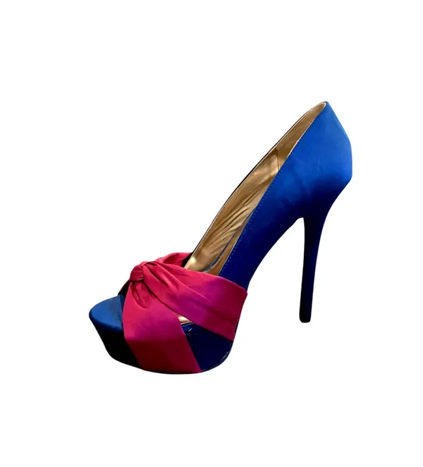 Qupid Women’s Satin Knotted Hidden Platform Peep Toe Pumps - Image 2