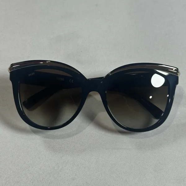 MCM Oversized Gradient Lens Sunglasses Black Gold Accent - Image 2