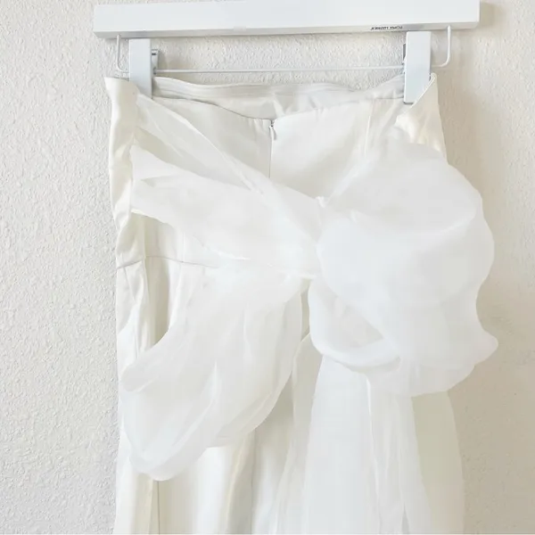 Selfie Leslie Always And Forever Bow Back Midi Dress White Size Large FLAWED - Image 7