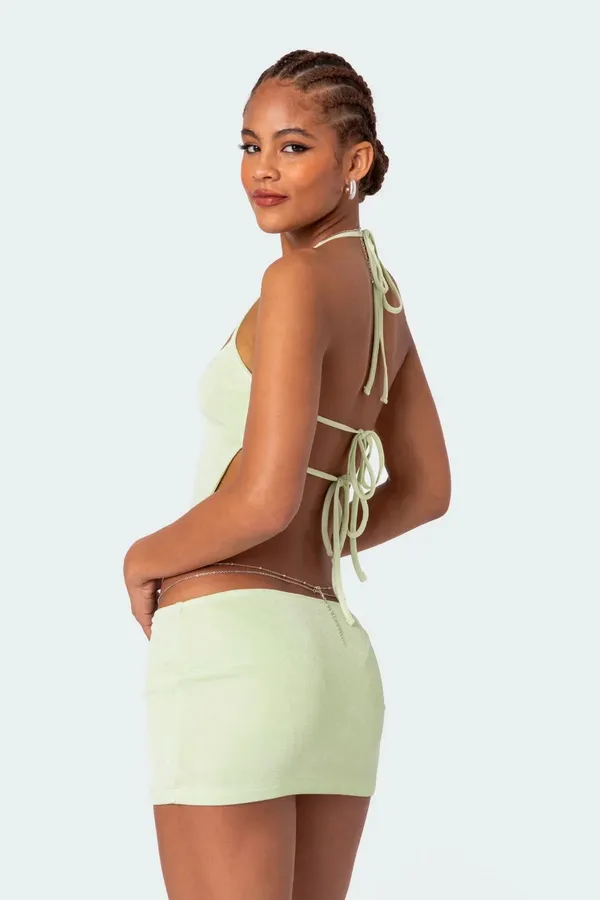 Edikted Keke Tie Back Top Lime (part of a set) !!skirt listed on my account!! - Image 3