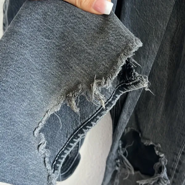American Eagle 90s Bootcut Boot Cut Distressed Black Denim Jeans 4 - Image 4