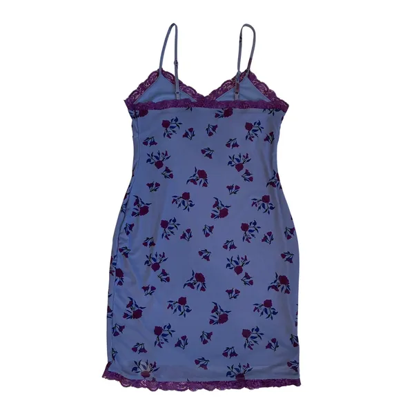 Wild Fable Purple Floral‎ Mesh Lace Trim Slip Mini Dress Womens Small VN1042782 - Image 6