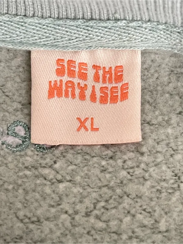 SEE THE WAY I SEE Overthinker Crewneck Sweater in Sage Green - Image 5