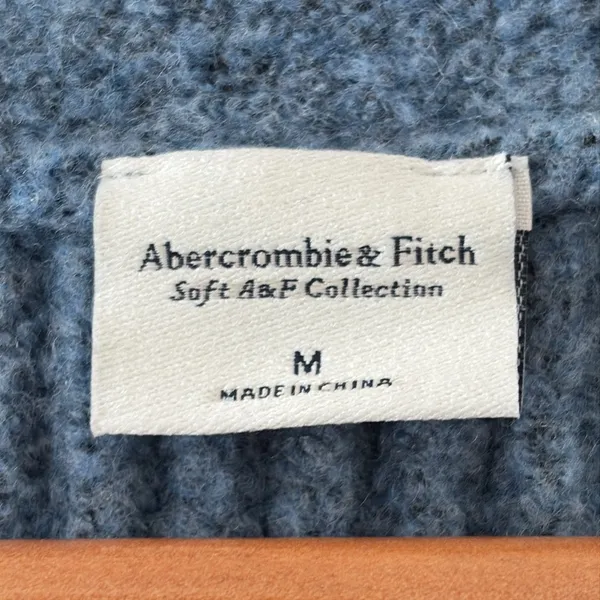 New Abercrombie & Fitch Chunky Knit Soft A&F Wool Blend Oversized Blue Size M - Image 4