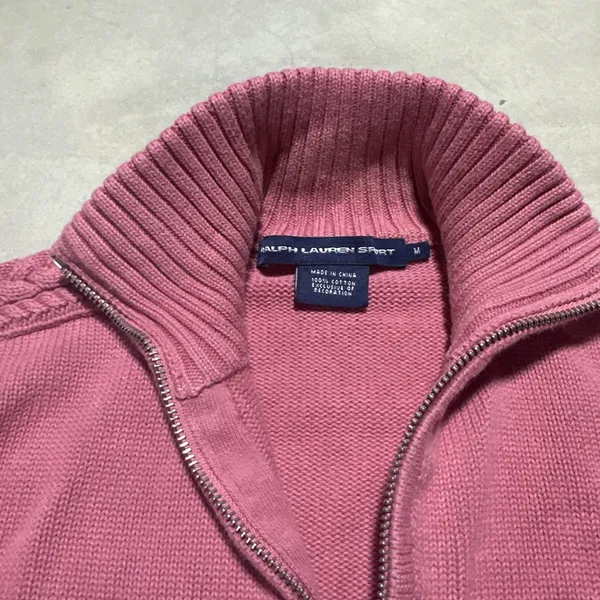 Ralph Lauren Sport Women's Chunky Cable Knit Full Zip Sweater Jacket Size Medium - Image 2