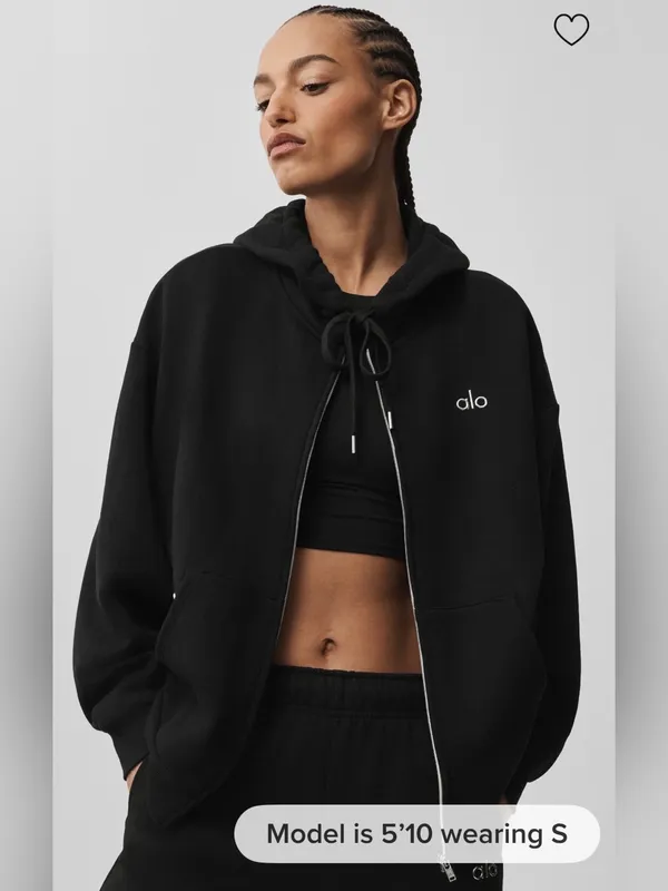 ALO Yoga NWT Accolade Full Zip Hoodie Black Size M - Image 2