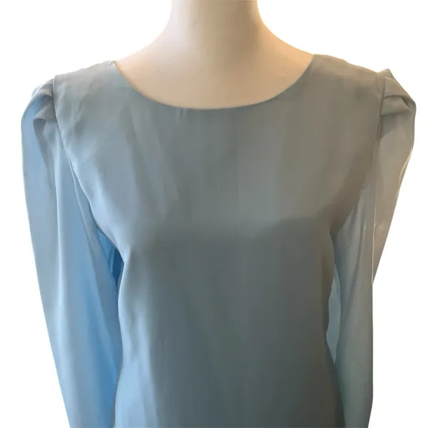 Vintagew Drop waist Long sleeve Blue Dress - Image 2