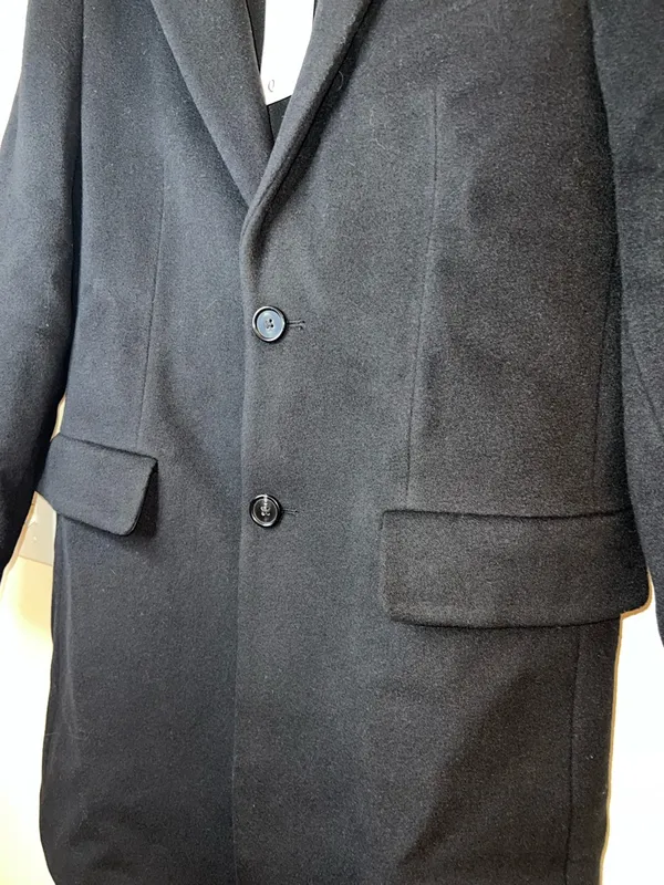 Quince Wool Cashmere Overcoat Black M NWT‎ Tailored Minimalist Coat - Image 5