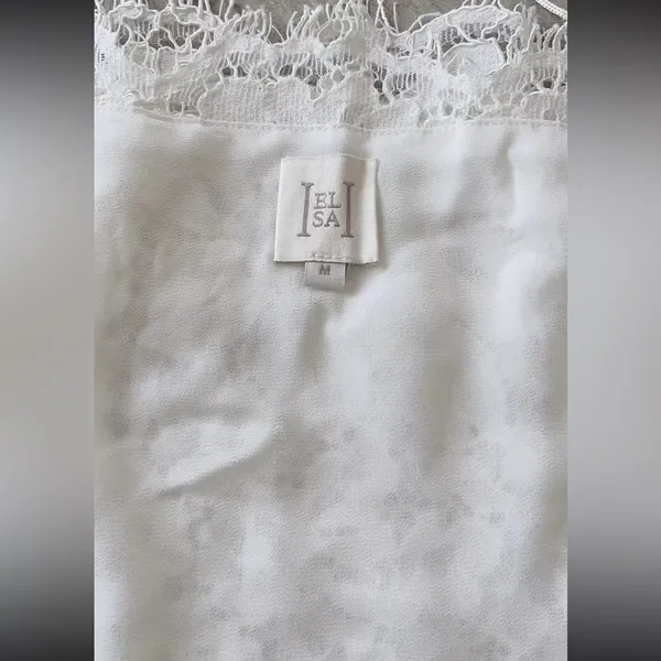 HELSA The Forever Audrey Lace Camisole Elegant White Lace Top S - Image 10
